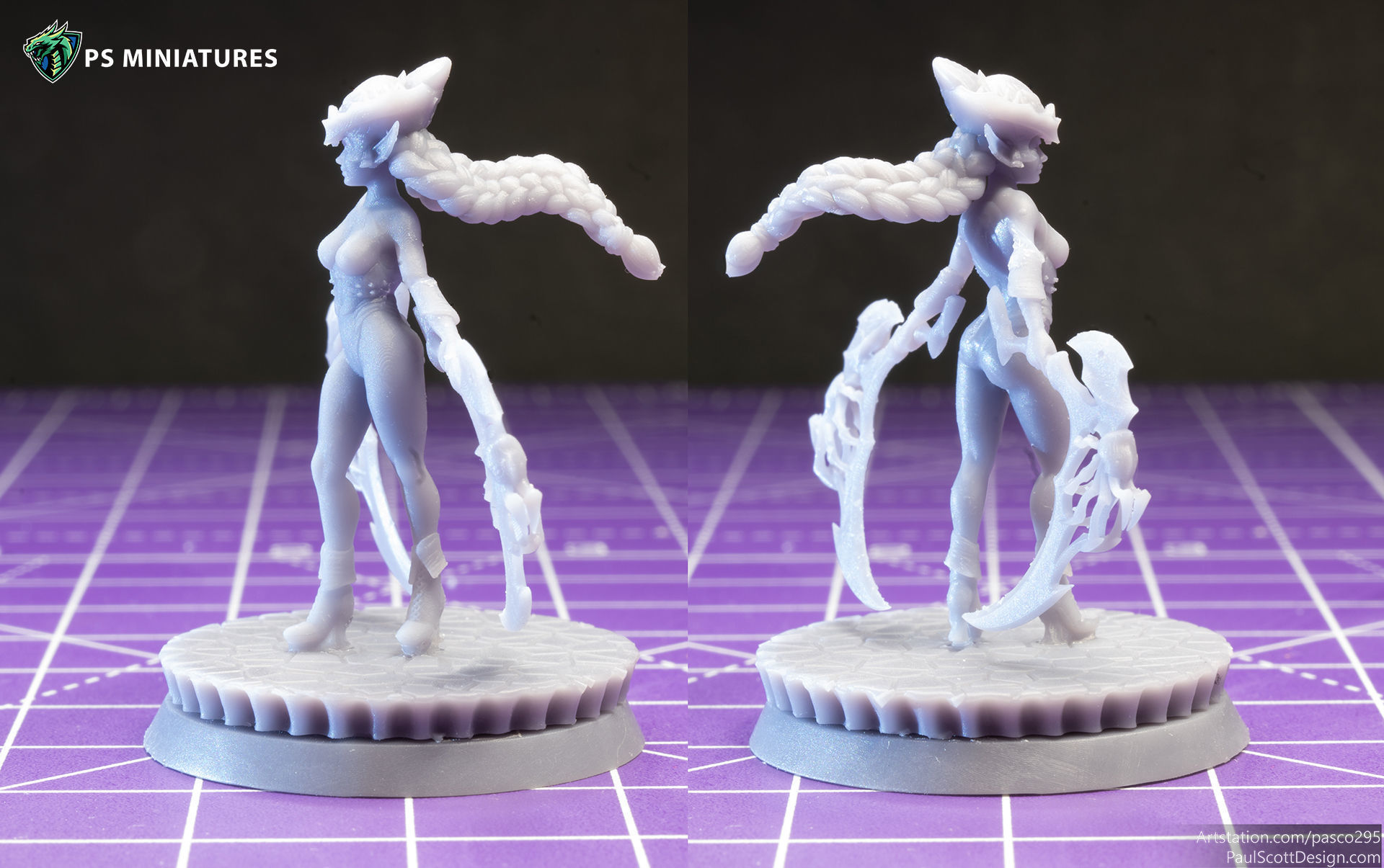 Drow Reaper Pose 2 - Includes Extra Pinup Version 3D print model_9