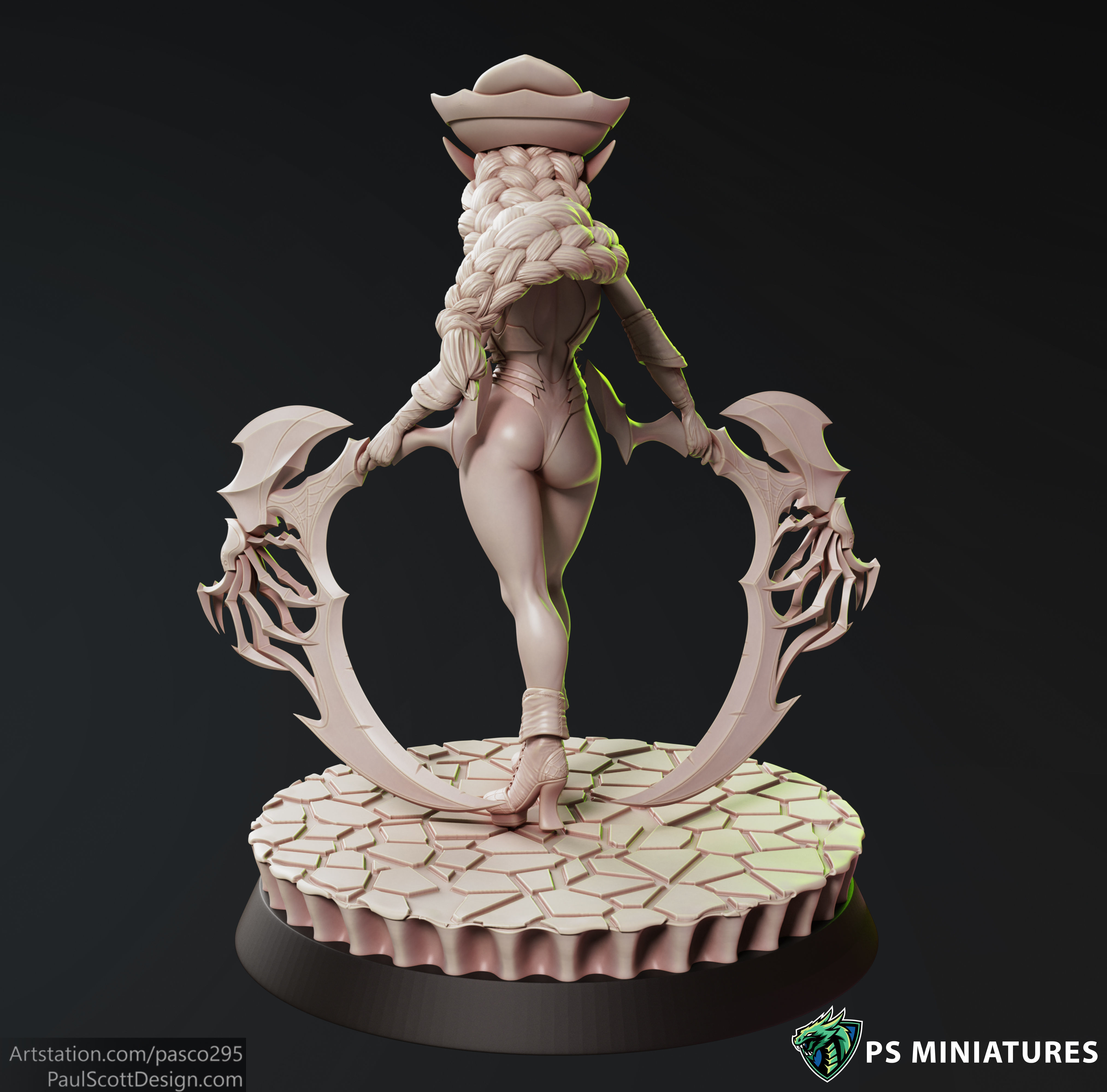 Drow Reaper Pose 2 - Includes Extra Pinup Version 3D print model_12