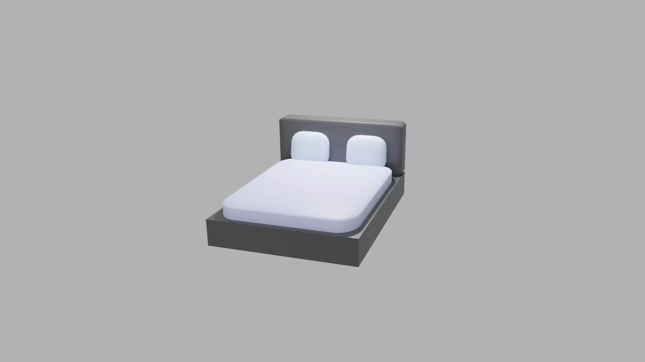 Simple Bed 3D model_0