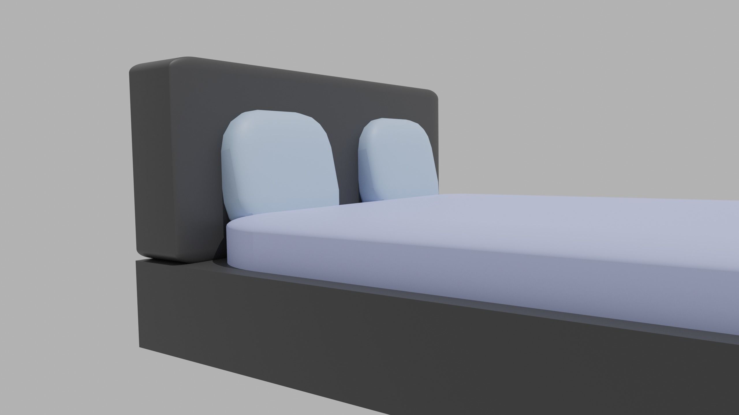 Simple Bed 3D model_1