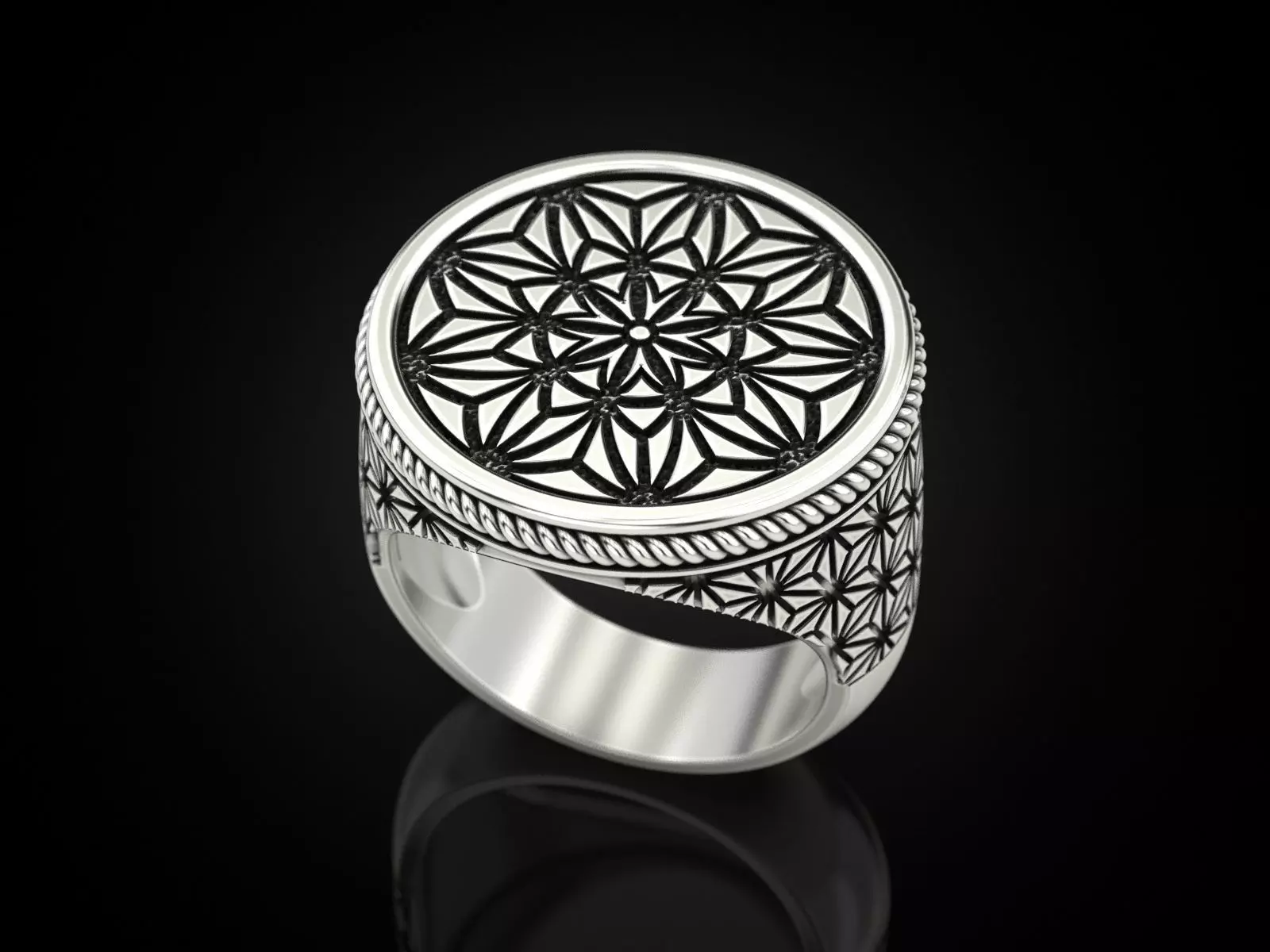 Geometric paterns Ring V3 3D print model