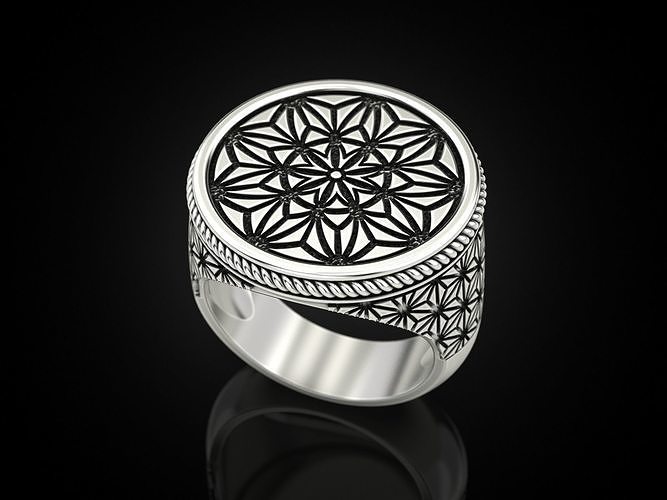 Geometric paterns Ring V3 3D print model