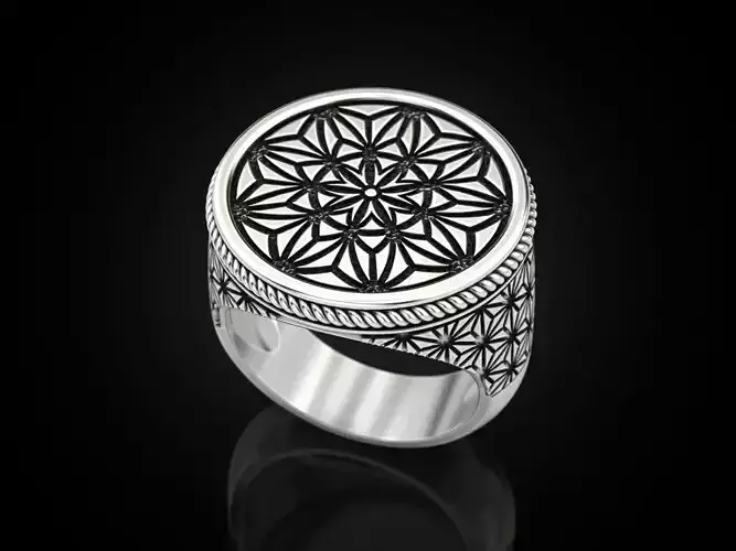 Geometric paterns Ring V3 3D print model