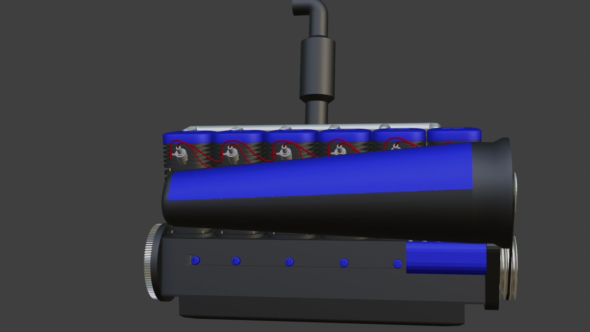 I 6 air cooled engine 3D model_1