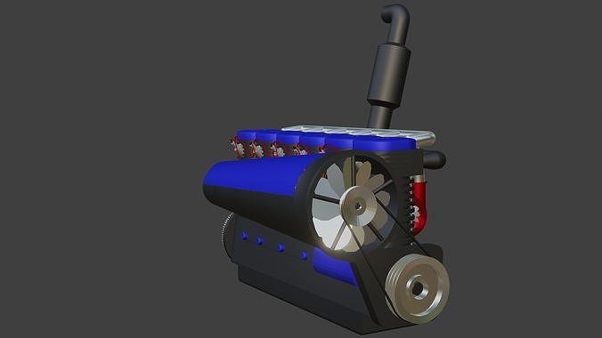 I 6 air cooled engine 3D model