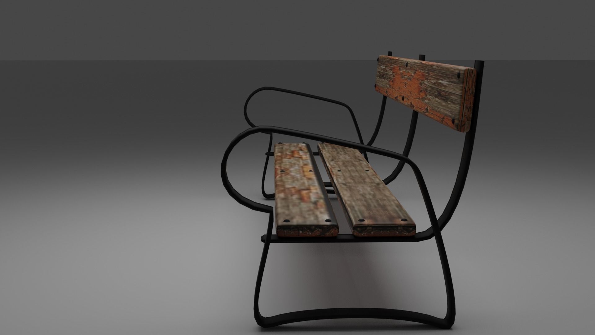 Bench and Rubish Free 3D model_3