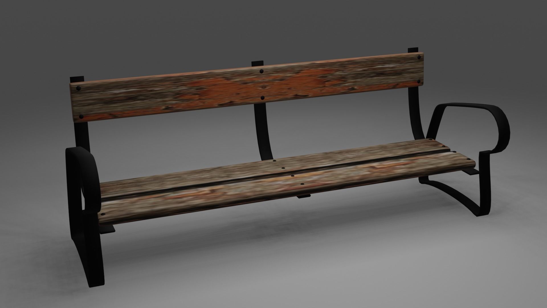 Bench and Rubish Free 3D model_2