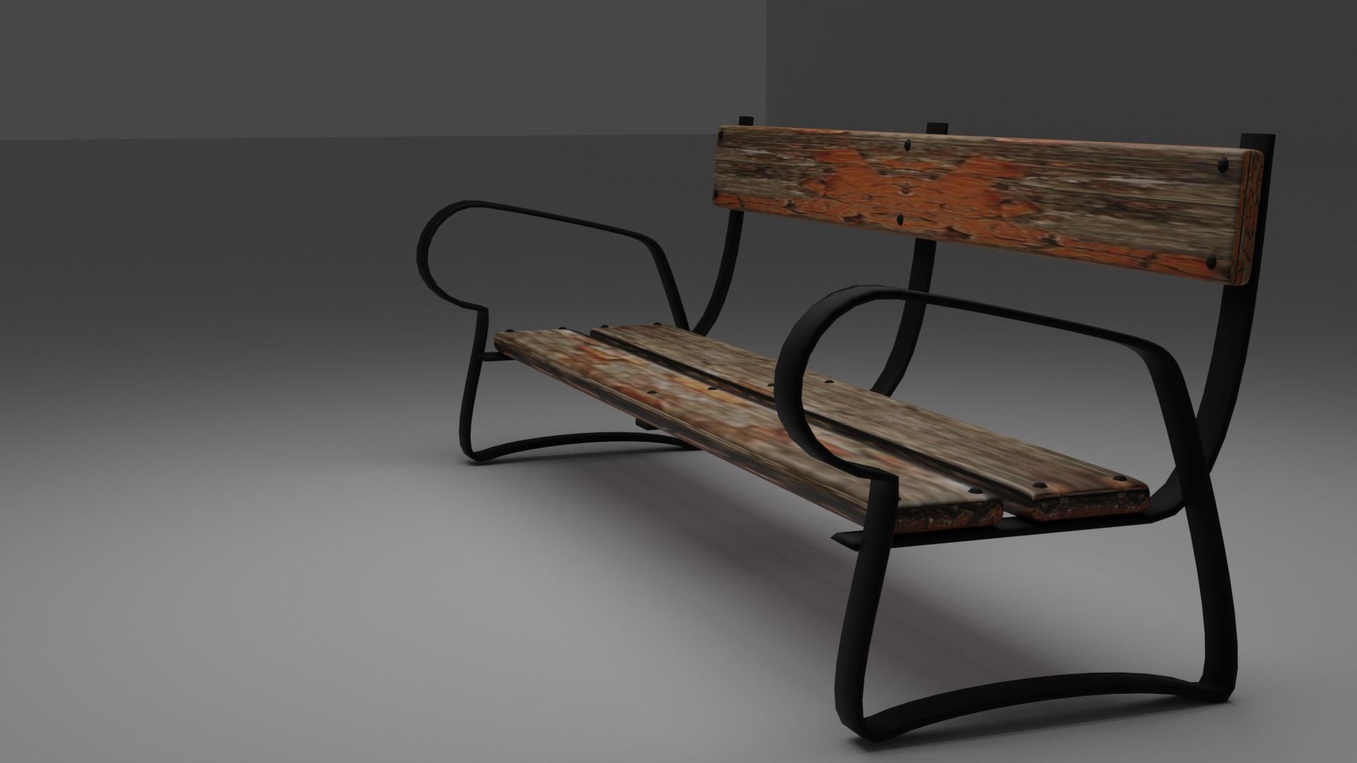 Bench and Rubish Free 3D model_4