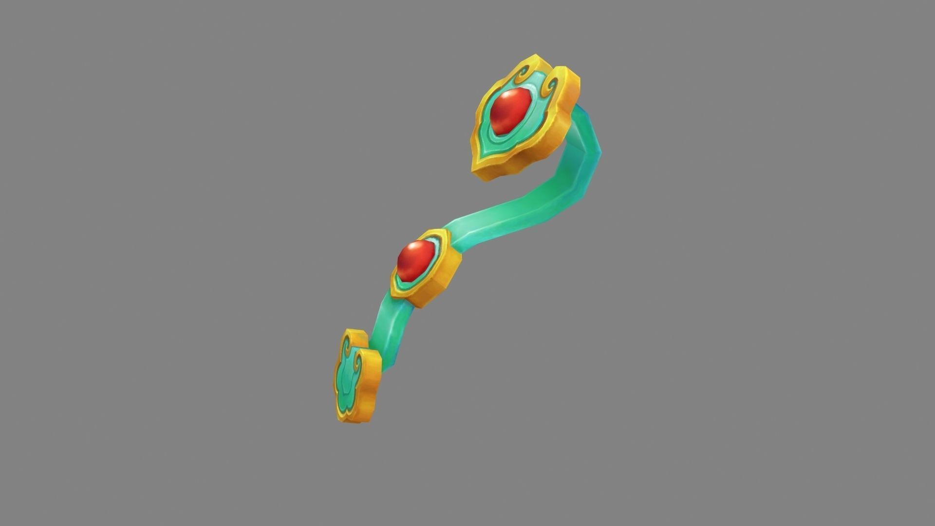Cartoon Chinese ruyi - wishful magic weapon Low-poly 3D model_1