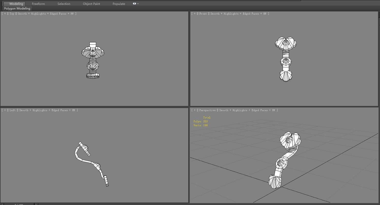 Cartoon Chinese ruyi - wishful magic weapon Low-poly 3D model_5