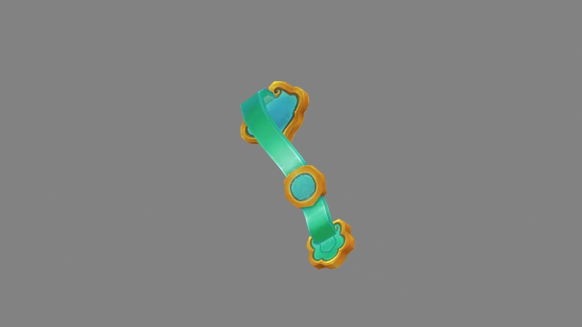 Cartoon Chinese ruyi - wishful magic weapon Low-poly 3D model_2