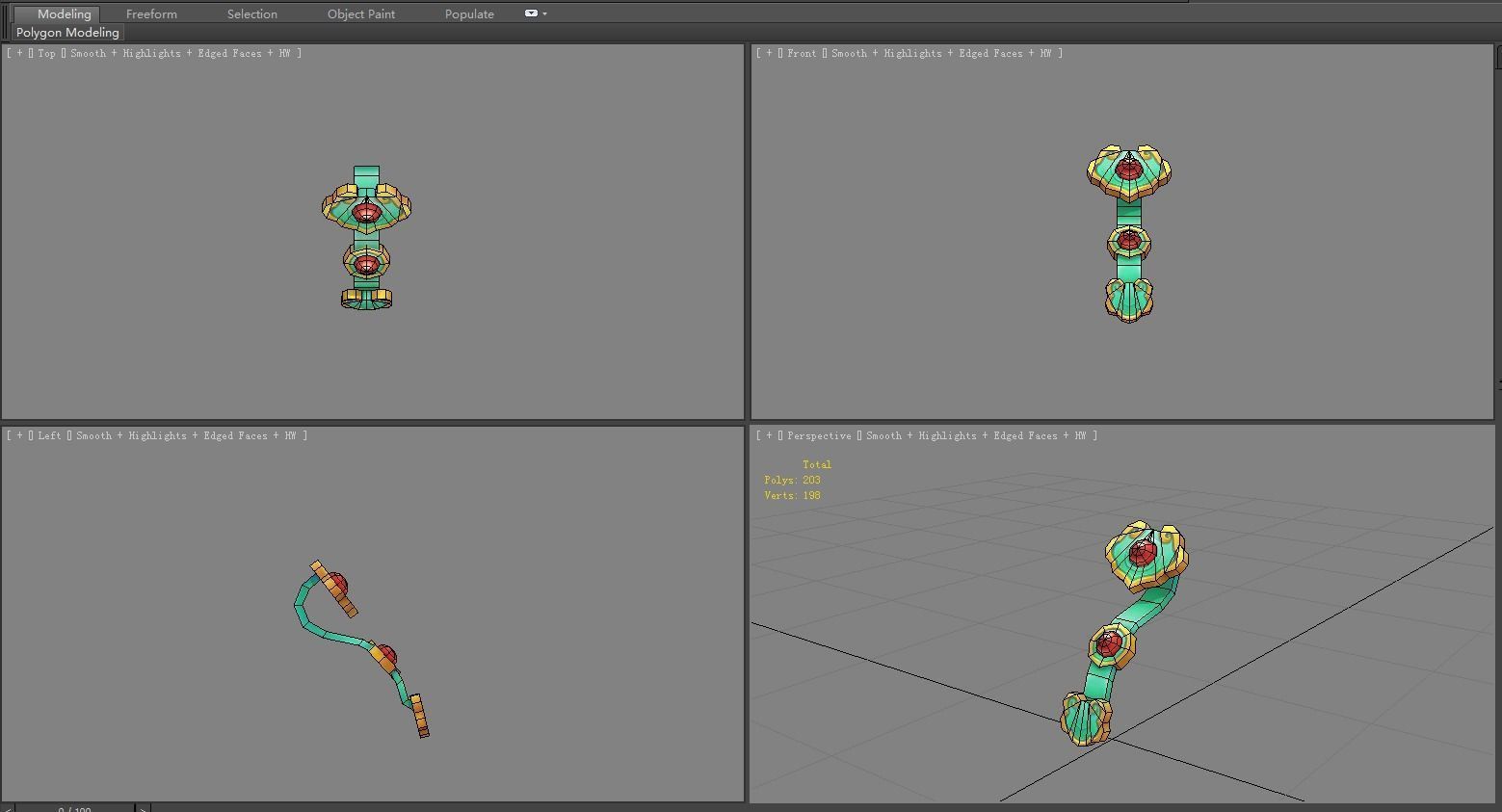 Cartoon Chinese ruyi - wishful magic weapon Low-poly 3D model_4