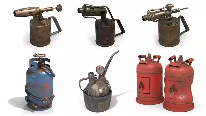 Flammable Equipment Set 3D Model Collection
