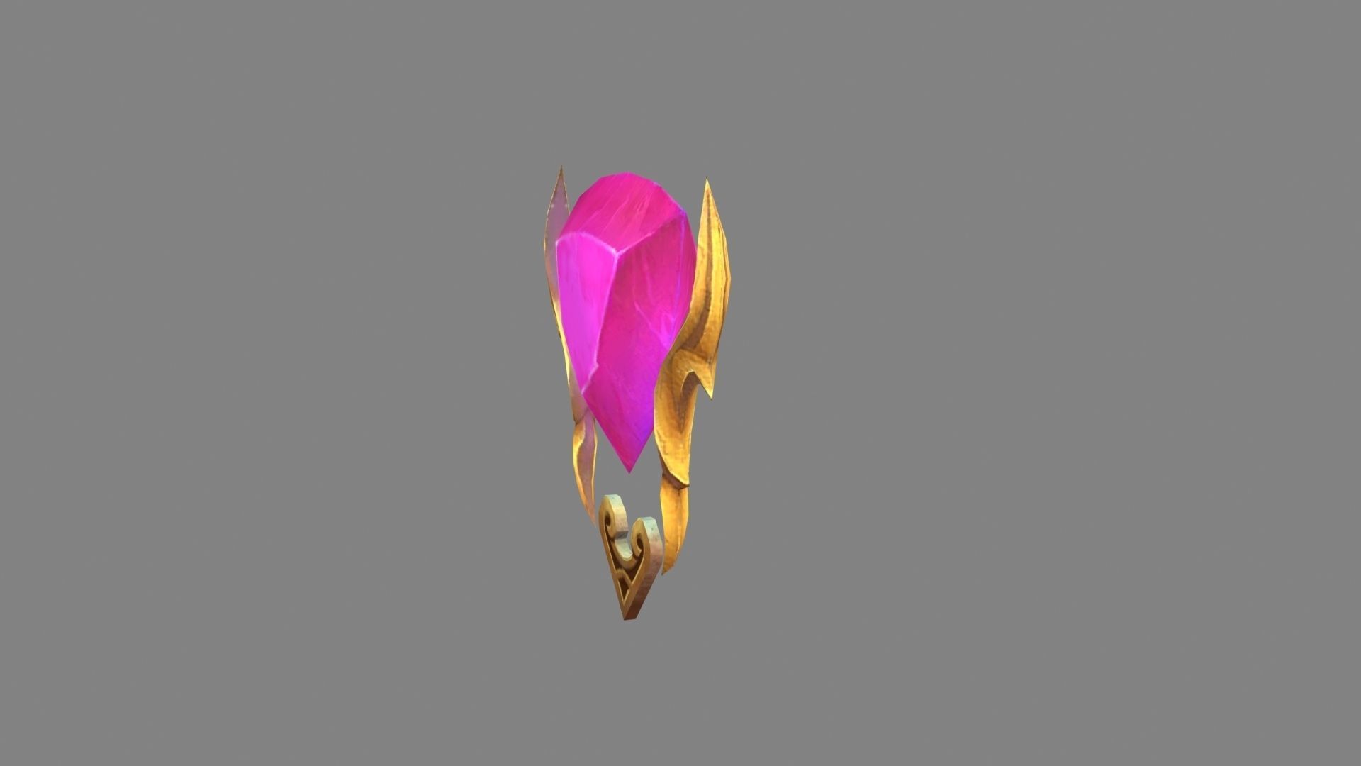 Cartoon triangle gems Low-poly 3D model_1