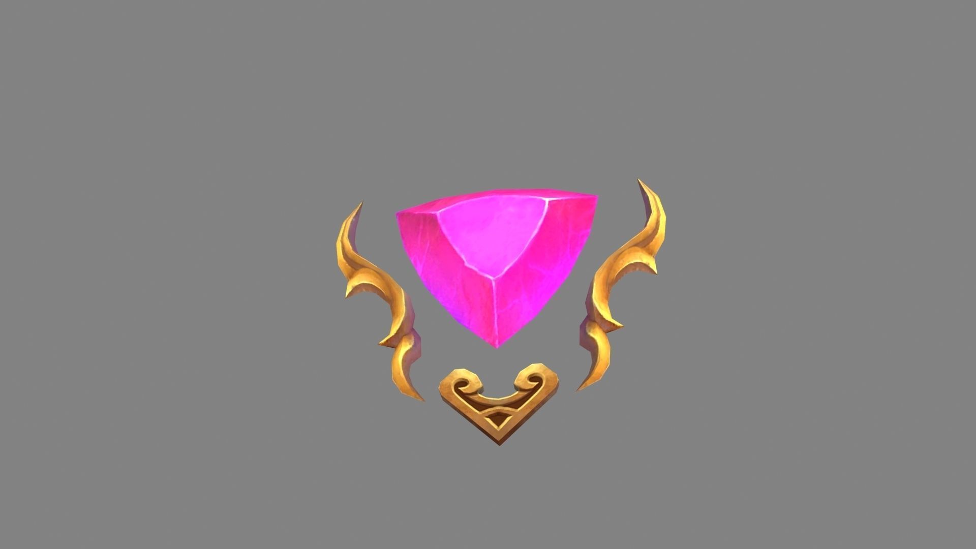 Cartoon triangle gems Low-poly 3D model_2