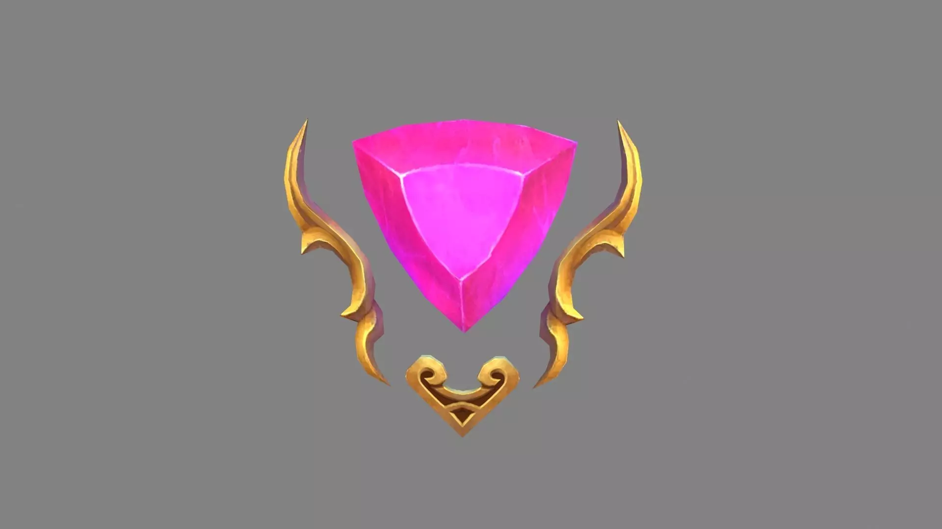Cartoon triangle gems Low-poly 3D model_0