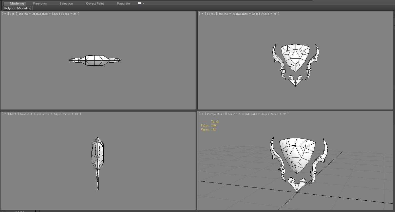 Cartoon triangle gems Low-poly 3D model_5