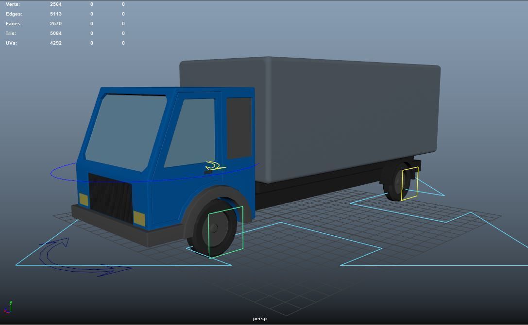 cartoon 3d LOW POLY lorry Low-poly 3D model_8