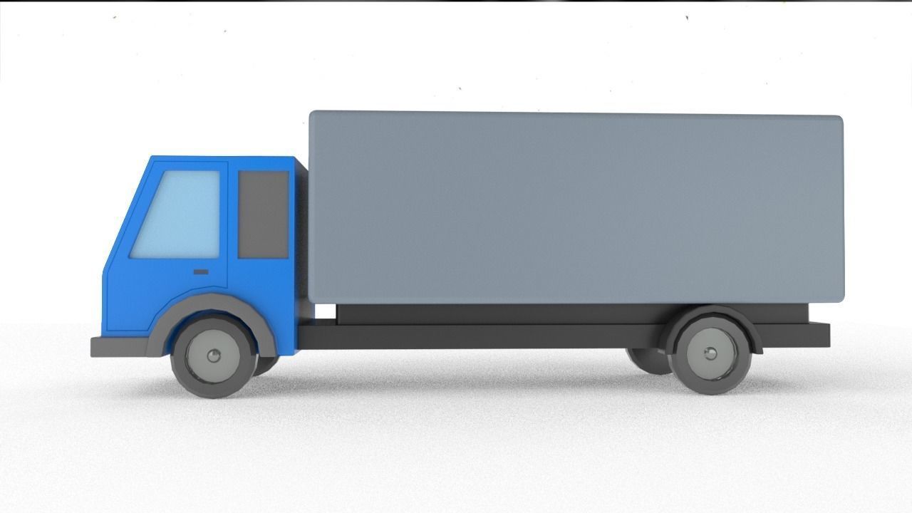 cartoon 3d LOW POLY lorry Low-poly 3D model_3