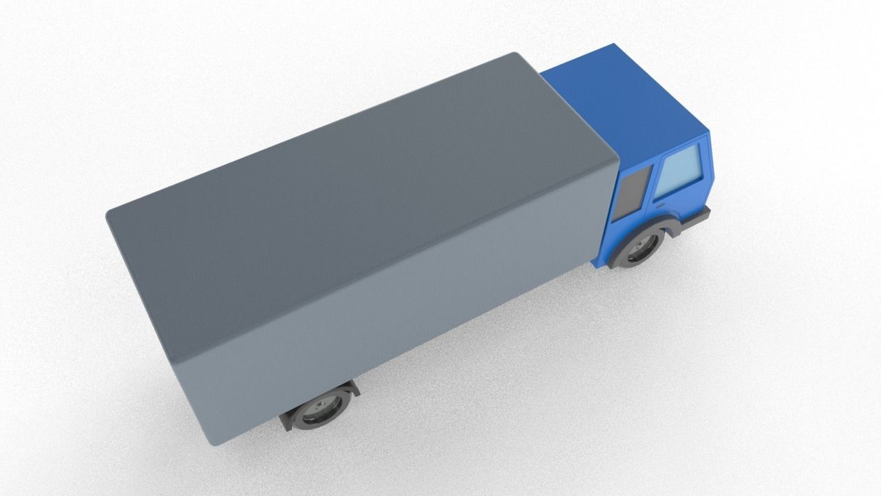 cartoon 3d LOW POLY lorry Low-poly 3D model_6