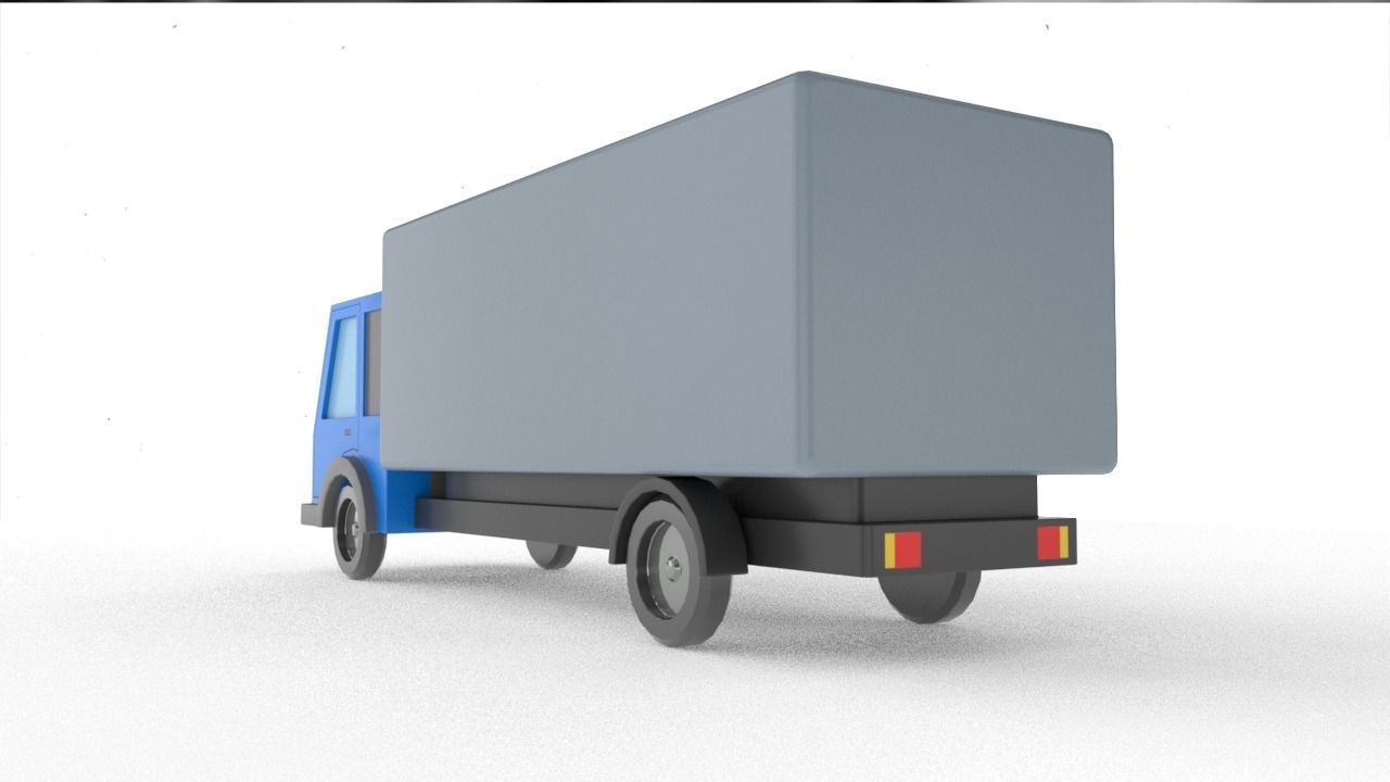 cartoon 3d LOW POLY lorry Low-poly 3D model_4