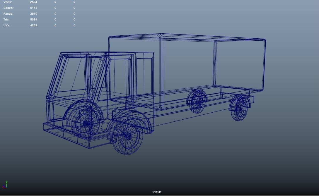 cartoon 3d LOW POLY lorry Low-poly 3D model_9