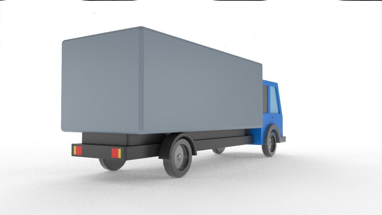 cartoon 3d LOW POLY lorry Low-poly 3D model_5