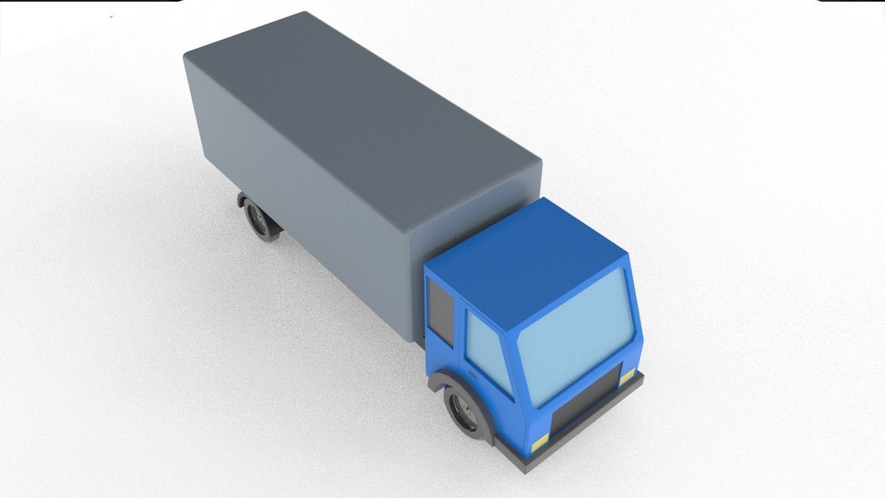 cartoon 3d LOW POLY lorry Low-poly 3D model_7