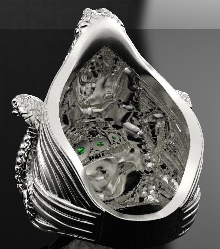 Medusa snake ring 3D print model_15