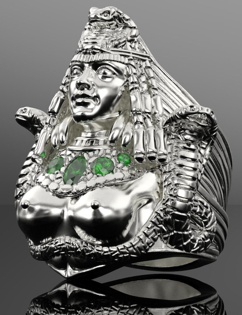 Medusa snake ring 3D print model_7