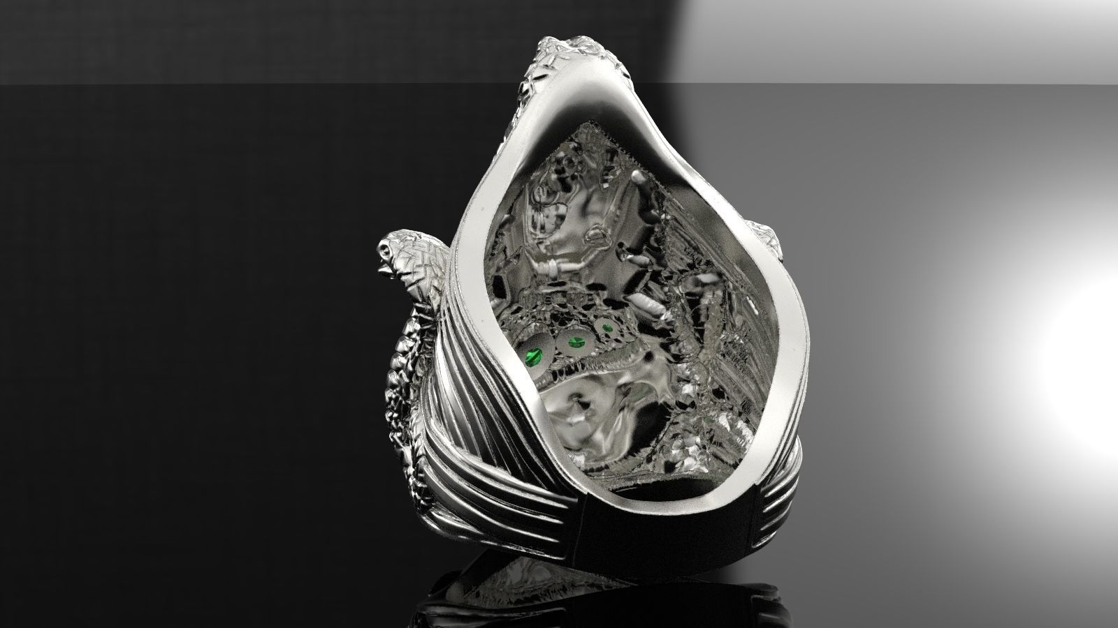 Medusa snake ring 3D print model_16