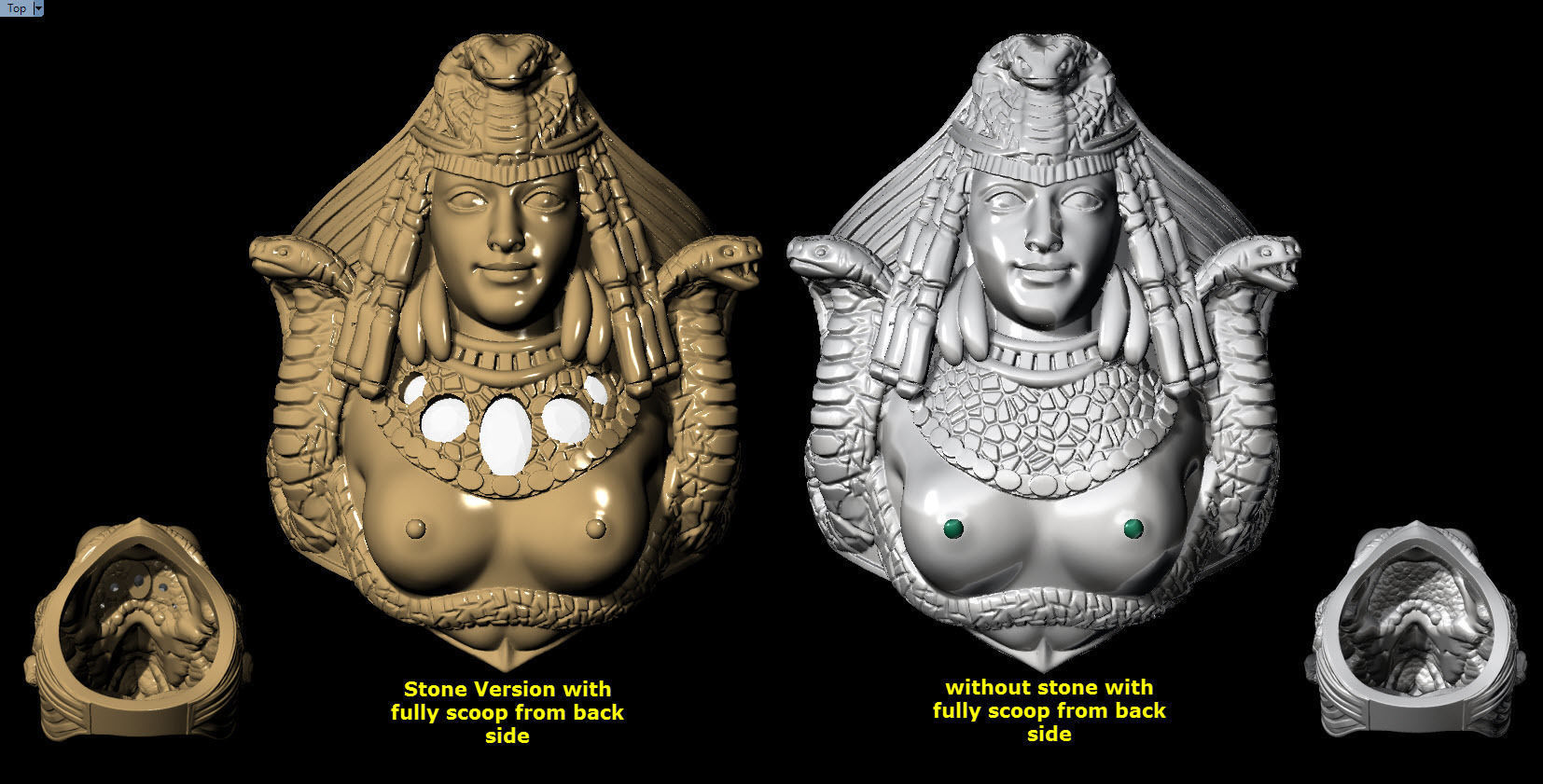 Medusa snake ring 3D print model_1