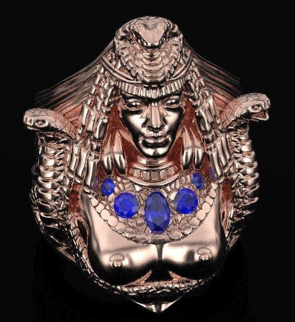 Medusa snake ring 3D print model_18