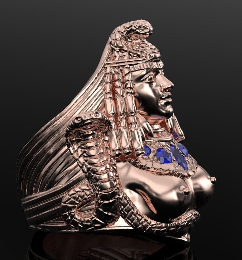 Medusa snake ring 3D print model_17