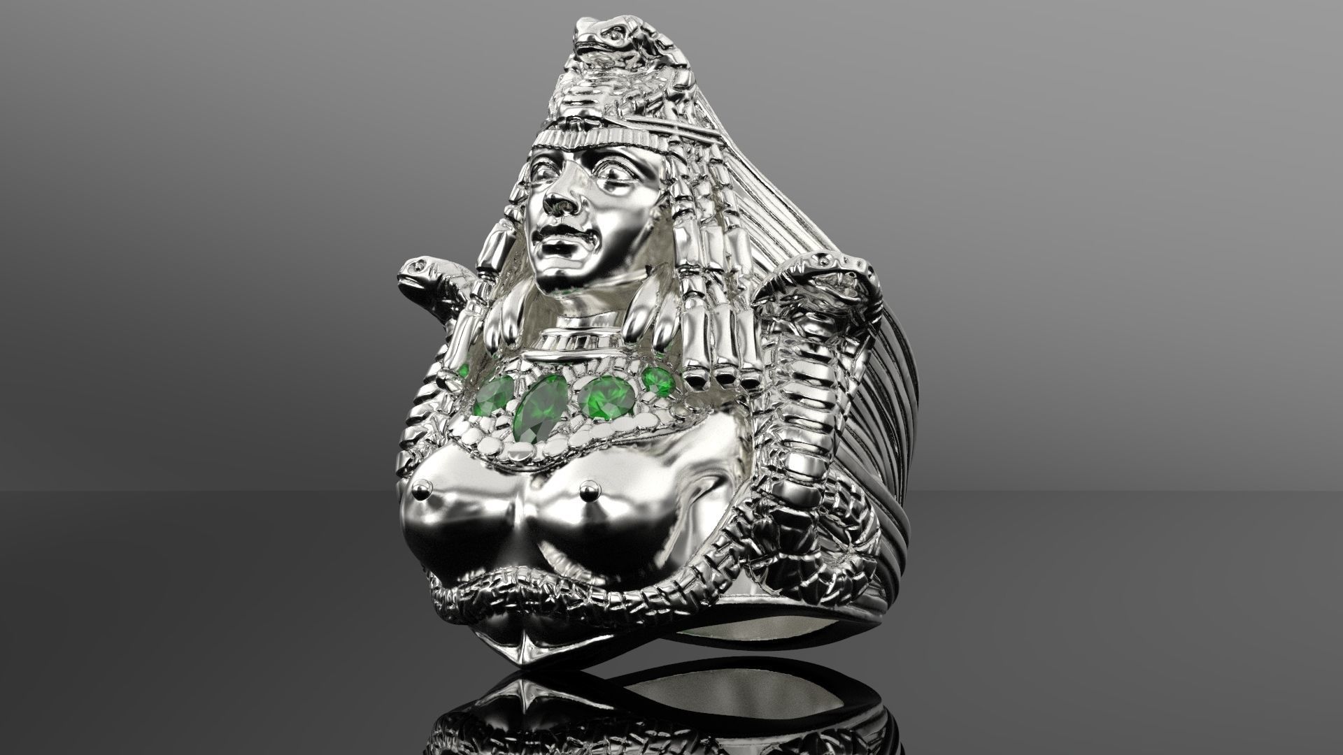 Medusa snake ring 3D print model_12