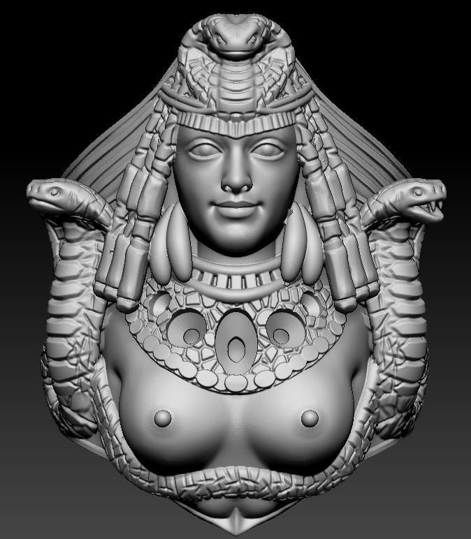 Medusa snake ring 3D print model_3