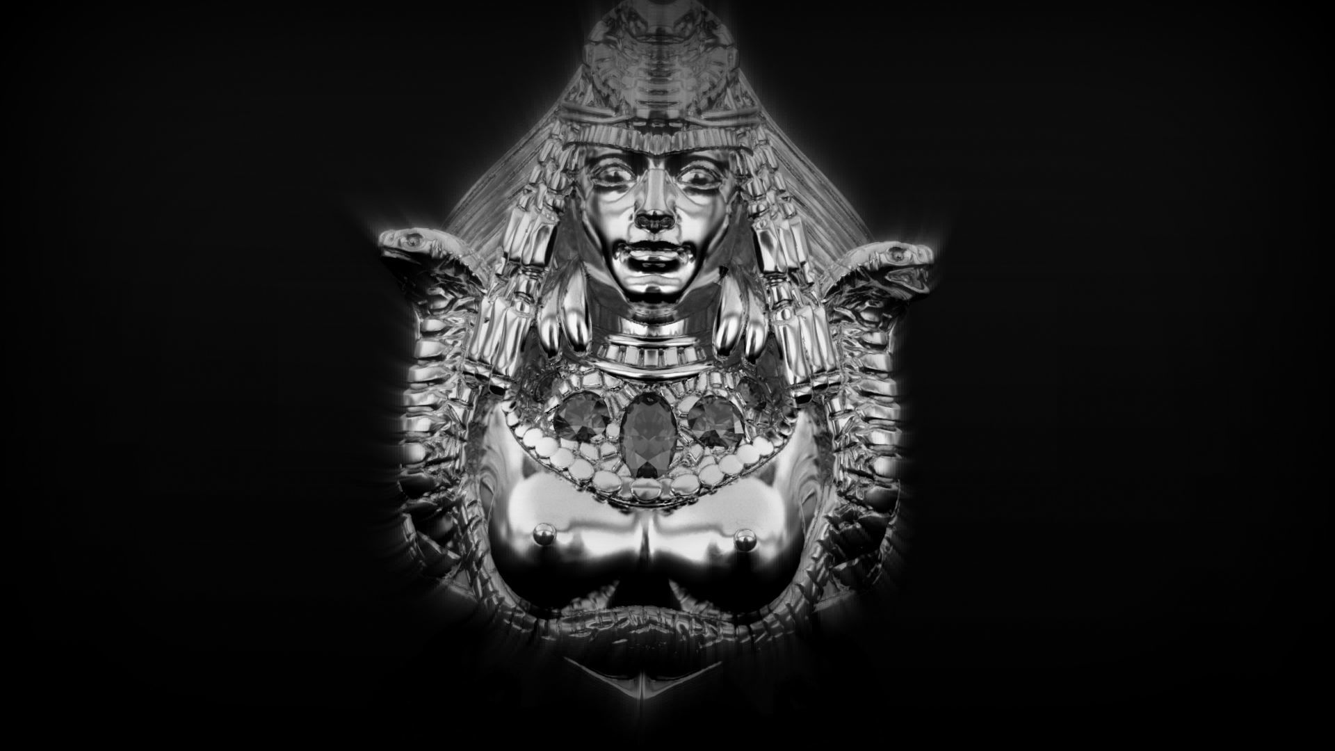 Medusa snake ring 3D print model_9