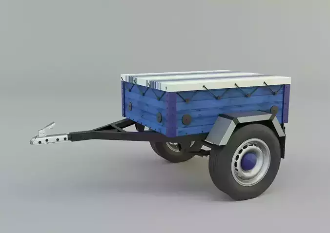 blue car trailer model