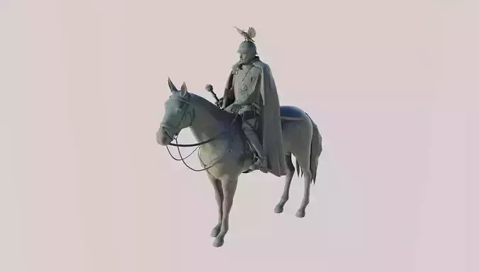Equestrian monument of Kaiser Wilhelm II 3D model