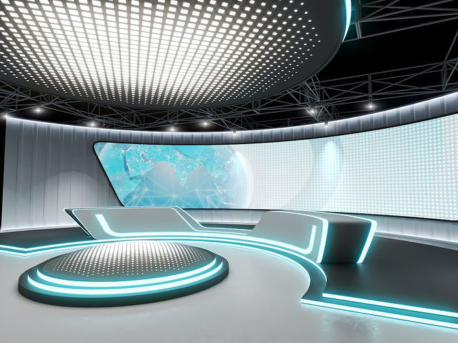 TV studio 2 Low-poly 3D model