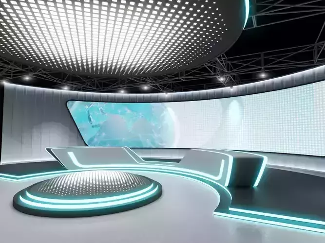 TV studio 2 Low-poly 3D model