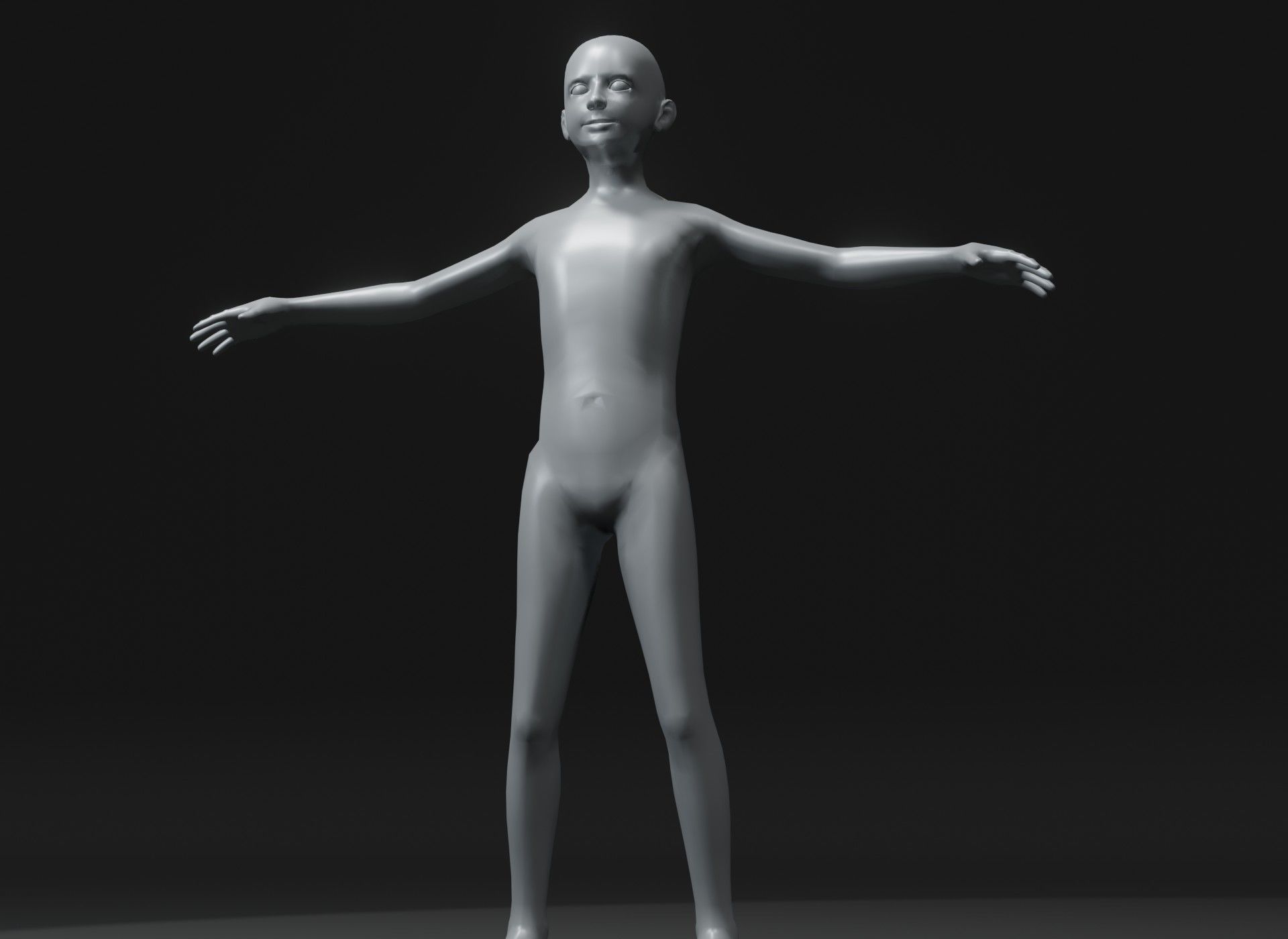 Boy Kid Body Base Mesh 3D Model 10k Polygons Low-poly 3D model_14