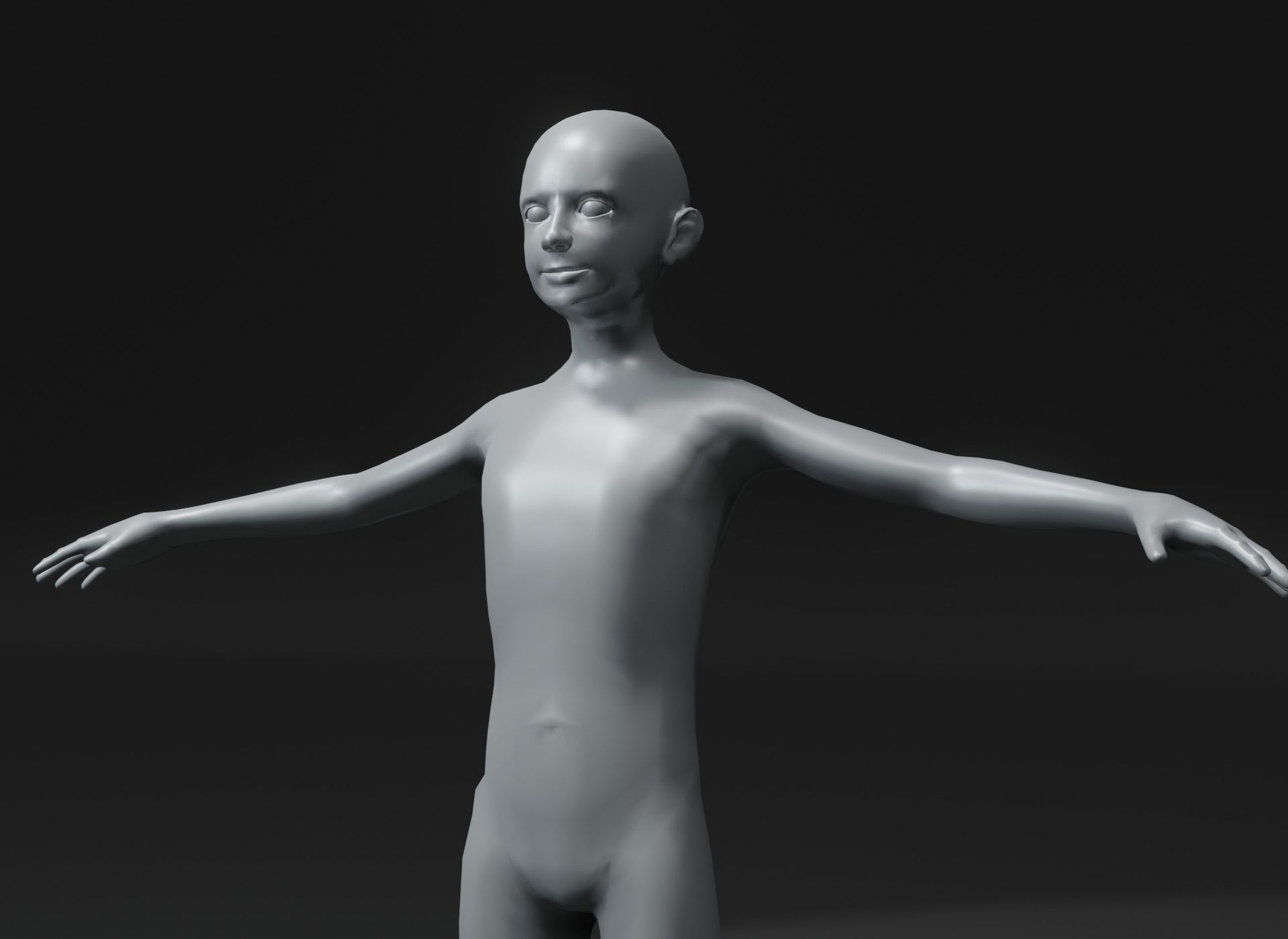 Boy Kid Body Base Mesh 3D Model 10k Polygons Low-poly 3D model_6