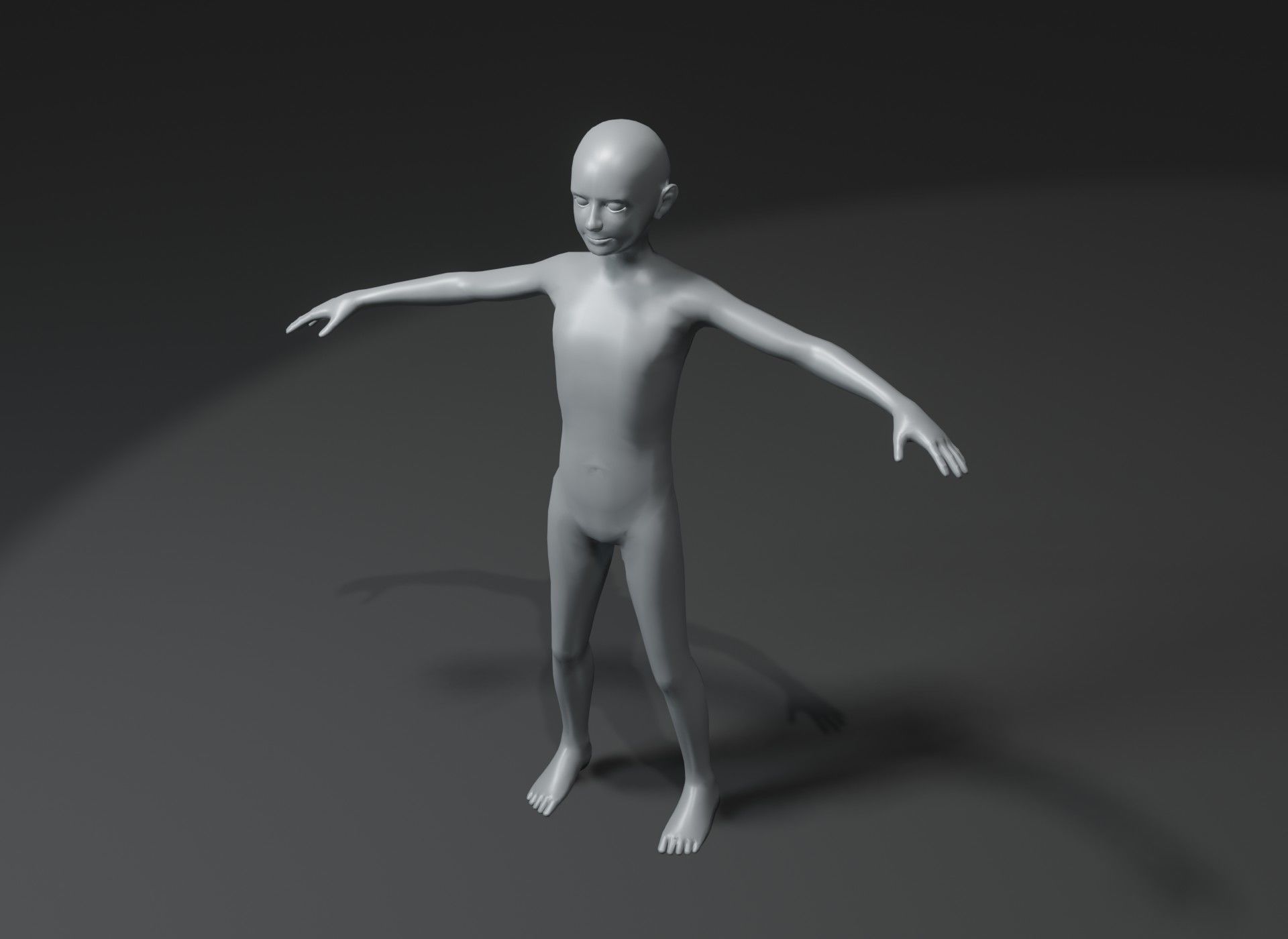 Boy Kid Body Base Mesh 3D Model 10k Polygons Low-poly 3D model_7
