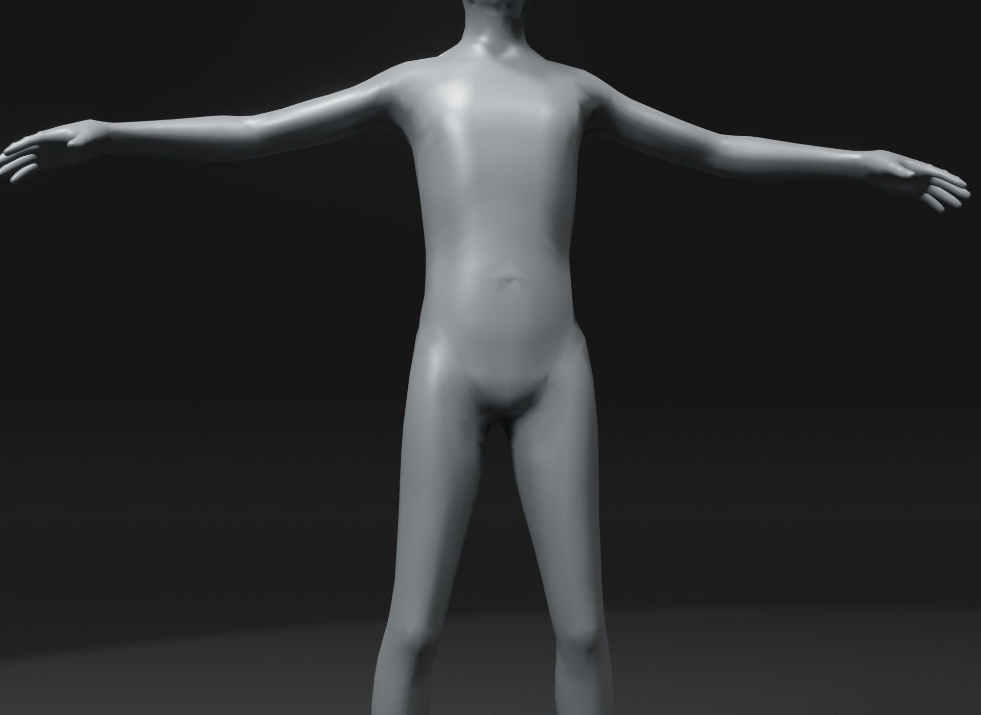Boy Kid Body Base Mesh 3D Model 10k Polygons Low-poly 3D model_9