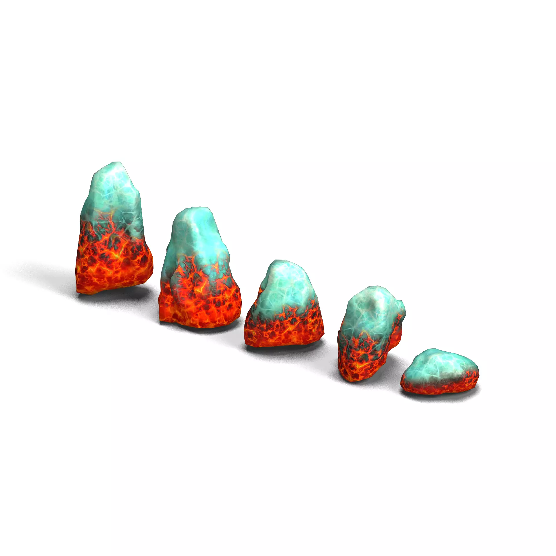 Rock Set 03 - Fire and Ice Low-poly 3D model_0