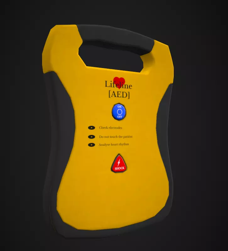 Low Poly AED life saver device 3D model