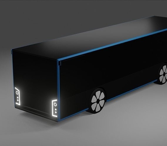 Concept bus Low-poly 3D model