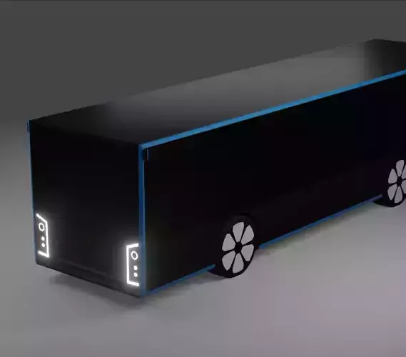 Concept bus Low-poly 3D model
