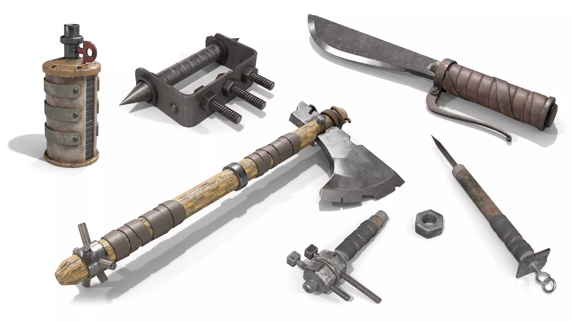 Homemade Weapon Pack 1 3D Model Collection_0